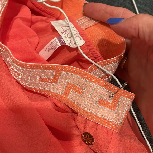 Matilda Jane coral chiffon flowing skirt with elastic band, cotton lining  new - Picture 5 of 5